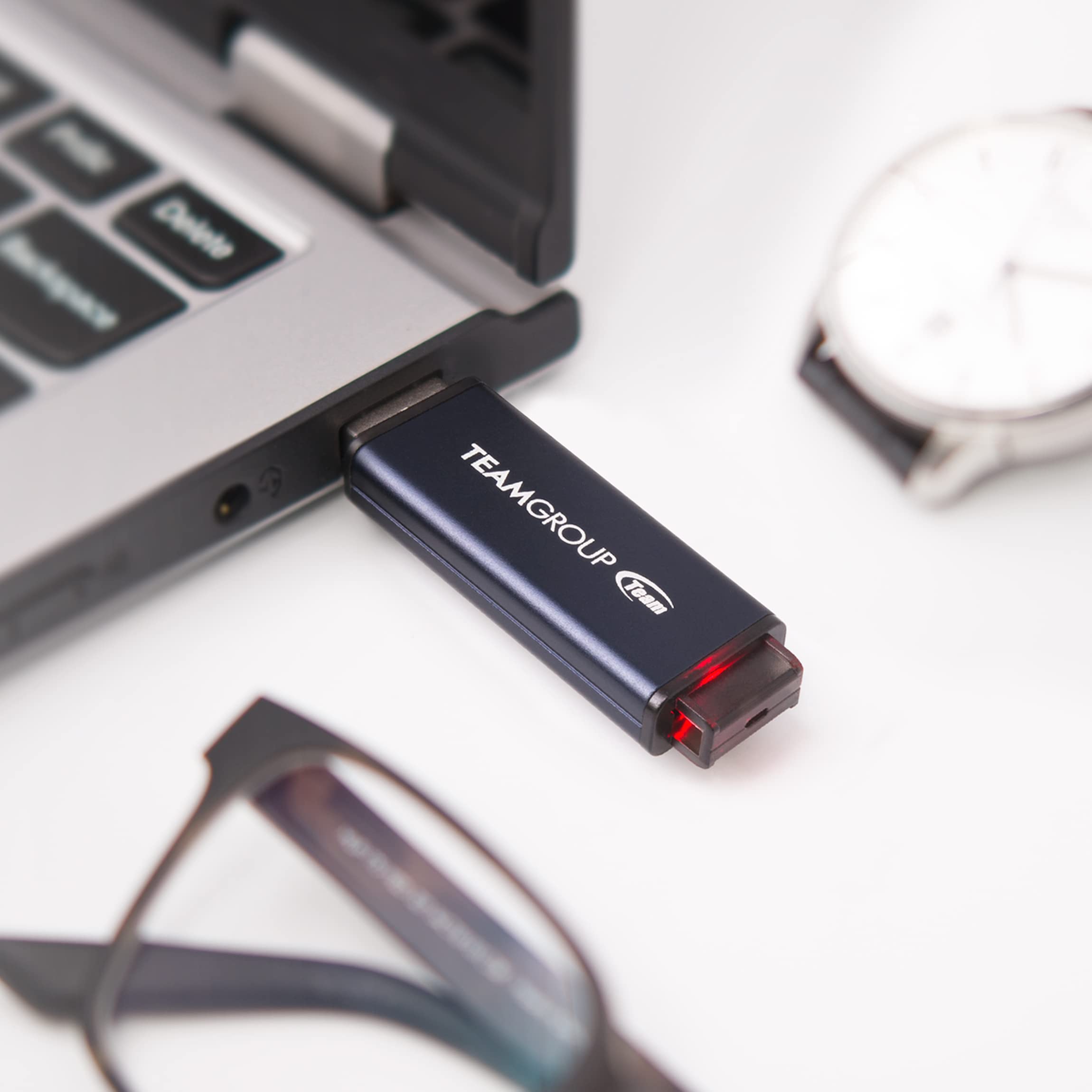 TEAMGROUP C211 128GB USB 3.2 Gen1 3.1/3.0, Aluminum Alloy Read 100MB/s Flash Thumb Drive for Computer/Laptop Navy Blue TC2113128GL01 - Image 7