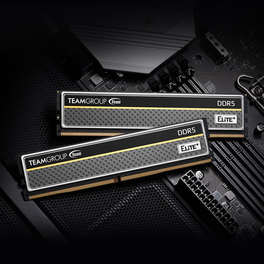TEAMGROUP Elite Plus DDR5 32GB (2x16GB) 6400MHz PC5-51200 CL52 Unbuffered Non-ECC 1.1V UDIMM 288 Pin Desktop Memory Module Ram (Black) - TPBD532G6400HC52DC01 - Image 6